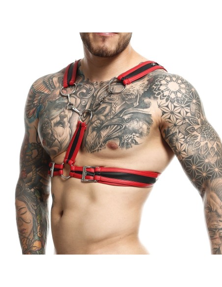 Harnais Cross Chain Dngeon Noir-Rouge
