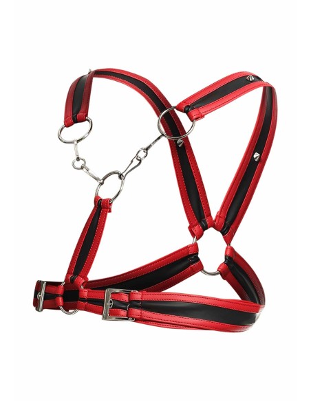 Harnais Cross Chain Dngeon Noir-Rouge