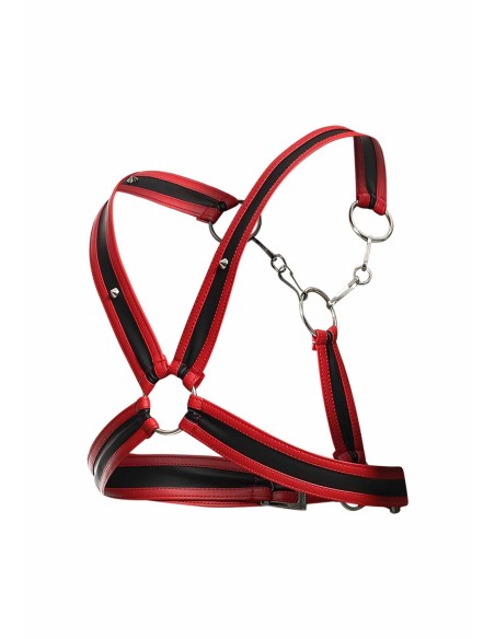 Harnais Cross Chain Dngeon Noir-Rouge