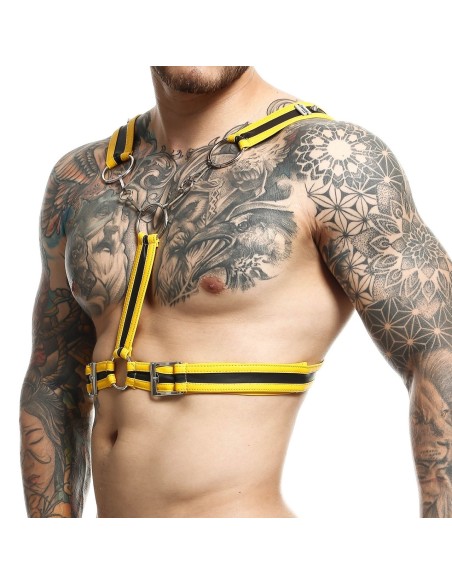 Harnais Cross Chain Dngeon Noir-Jaune