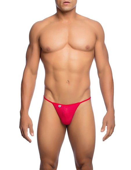 String sexy Velio Rouge - Mesh Transparent - 4