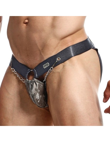 Jockstrap Ring & Chain Dngeon Camouflage Gris