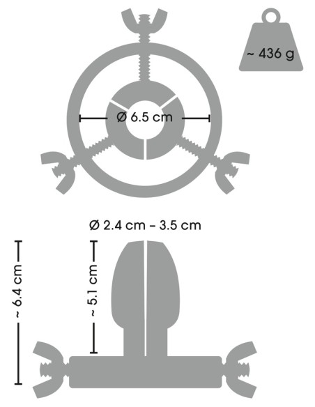 Spéculum Anal Plug Spread 5 cm - Largeur interne 3.5 à 5cm