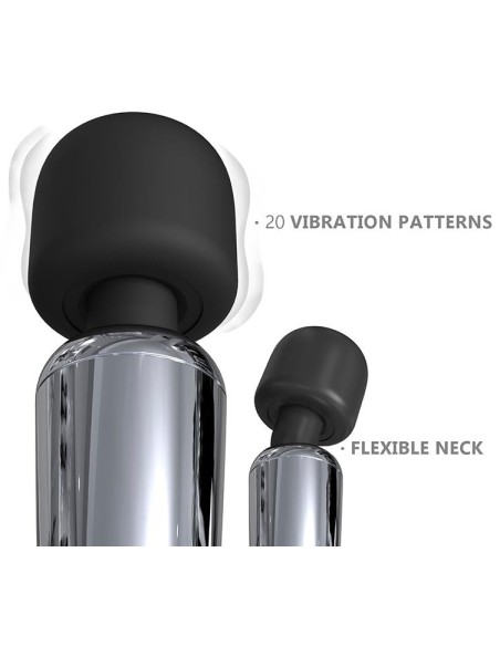 Stimulateur Wand Silvery 30 cm - Tête 55 mm Argenté