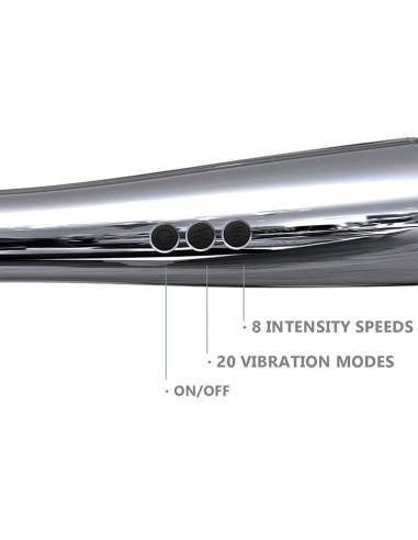 Stimulateur Wand Silvery 30 cm - Tête 55 mm Argenté