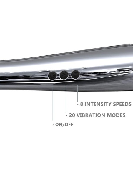 Stimulateur Wand Silvery 30 cm - Tête 55 mm Argenté