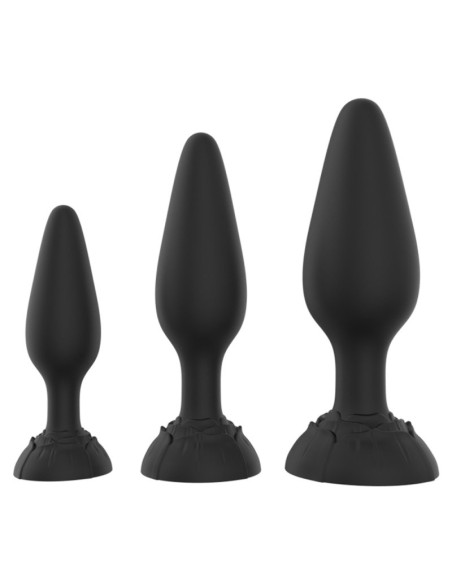 Kit de 3 Plugs Rolarose 11 x 4.1cm Noir Kit de 3 Plugs Rolarose 11 x 4.1cm Noir