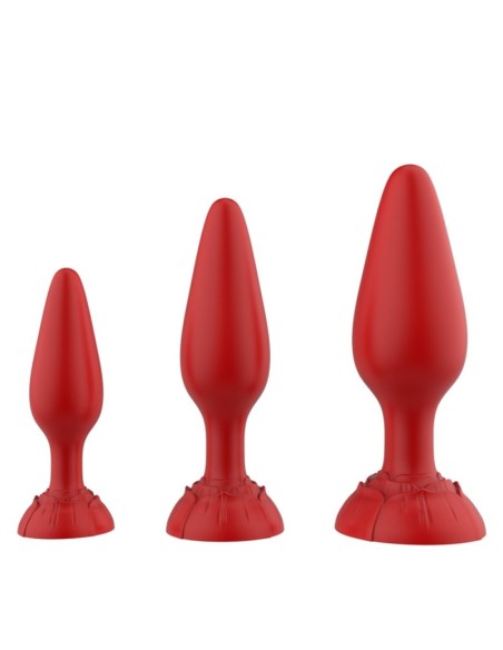 Kit de 3 Plugs Rolarose 11 x 4.1cm Rouge Kit de 3 Plugs Rolarose 11 x 4.1cm Rouge
