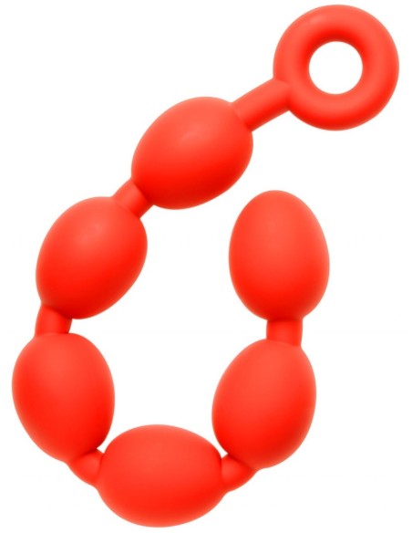 Boules anales Stretch Eggs M 45 x 5 cm Rouges Boules anales Stretch Eggs M 45 x 5 cm Rouges