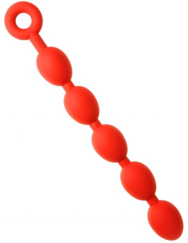 Boules anales en silicone STRETCH EGGS L 47 x 6 cm Rouges