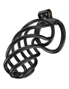 Cage de chasteté Tortille XXL 12.5 x 3.4 cm Noire