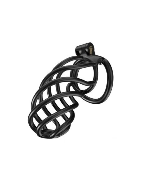 Cage de chasteté Tortille XXL 12.5 x 3.4 cm Noire