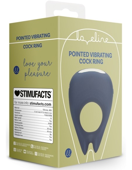 Cockring Vibrant Pointu Baltic 34mm Bleu