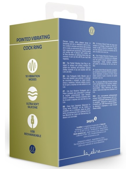 Cockring Vibrant Pointu Baltic 34mm Bleu