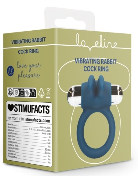 Cockring Vibrant Rabbit Baltic 35 mm Bleu