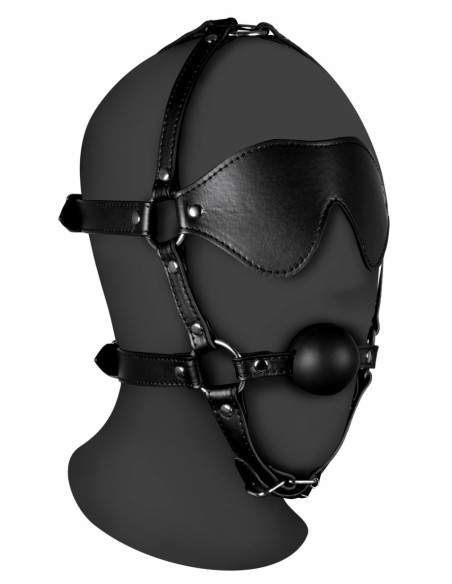 Bâillon Muselière avec Boule et Masque Gag Xtreme Noir