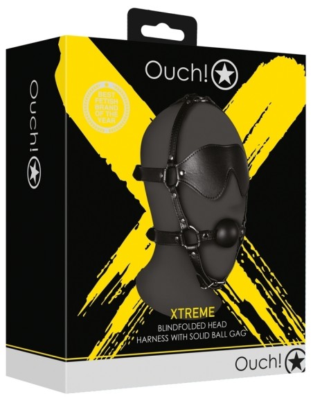 Bâillon Muselière avec Boule et Masque Gag Xtreme Noir