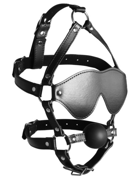 Bâillon Muselière avec Boule et Masque Gag Xtreme Noir