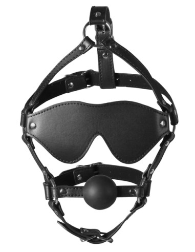 Bâillon Muselière avec Boule et Masque Gag Xtreme Noir