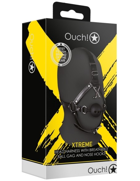 Bâillon Boule avec Crochet nasal Gag Noise Noir