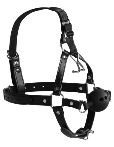 Bâillon Boule avec Crochet nasal Gag Noise Noir