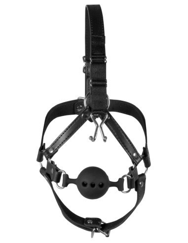 Bâillon Boule avec Crochet nasal Gag Noise Noir