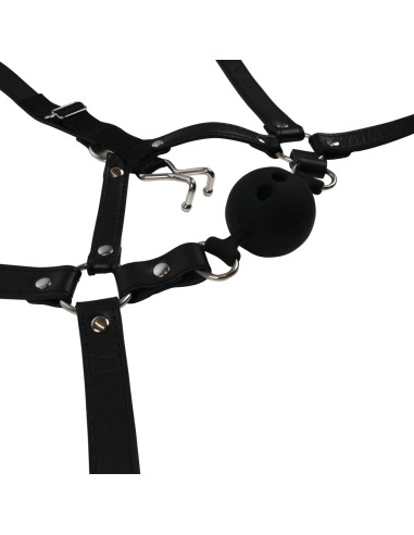 Bâillon Boule avec Crochet nasal Gag Noise Noir