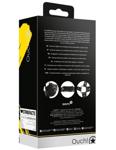 Bâillon Boule avec Crochet nasal Gag Noise Noir