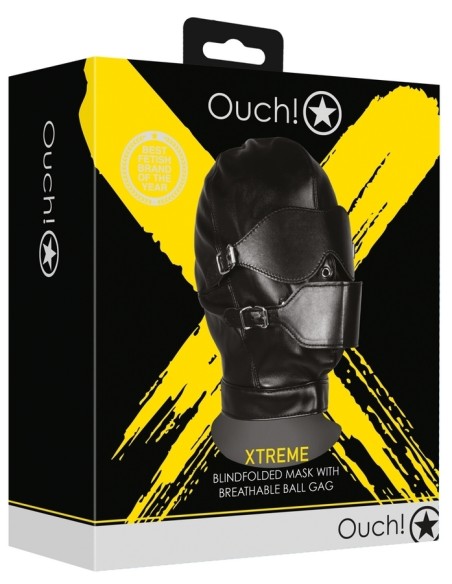 Cagoule avec Masque et Bâillon Blind Mask Gag Noire