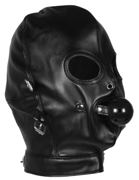 Cagoule avec Masque et Bâillon Blind Mask Gag Noire