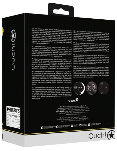 Cagoule avec Masque et Bâillon Blind Mask Gag Noire