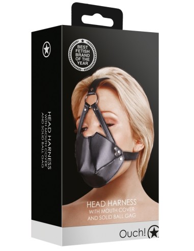 Muselière avec Bâillon Head Harness Noire