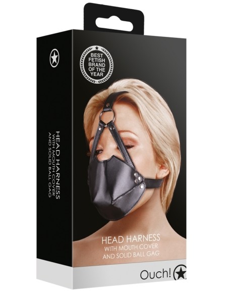 Muselière avec Bâillon Head Harness Noire