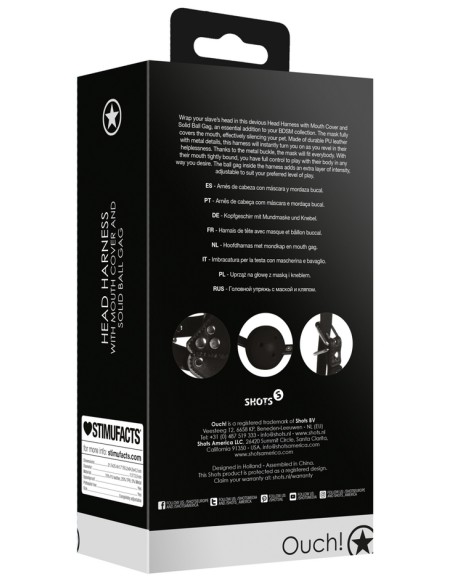 Muselière avec Bâillon Head Harness Noire