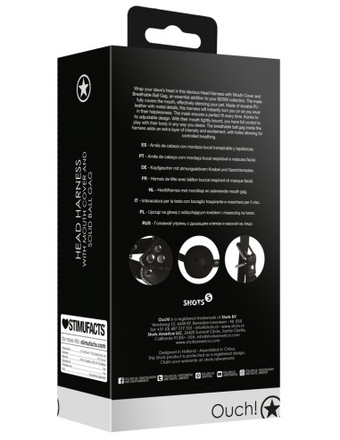 Bâillon avec Boule et Muselière Gag Noir