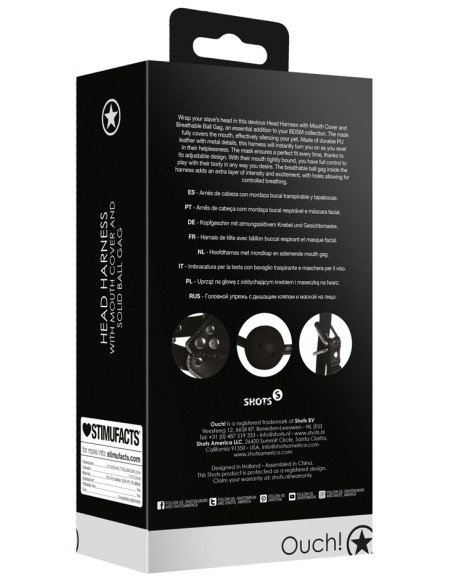 Bâillon avec Boule et Muselière Gag Noir