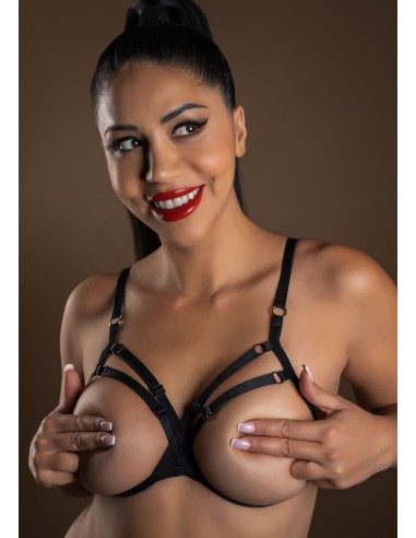 Ensemble Soutien-Gorge String Open Cup Noir - Soutiens-Gorges - 3