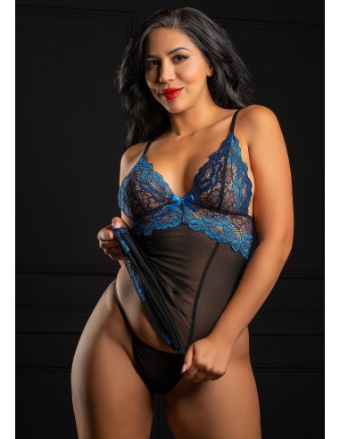 Nuisette Floral Bleu Royal - Nuisettes - 4