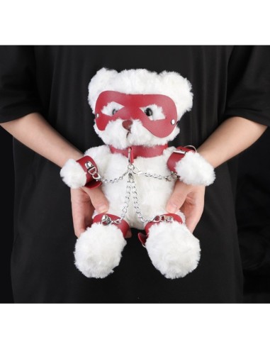 Ours Peluche Teddy Bear Bondage 31cm Blanc