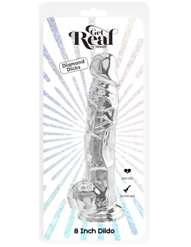 Gode Réaliste Diamond Dick 18 x 4.9cm Transparent