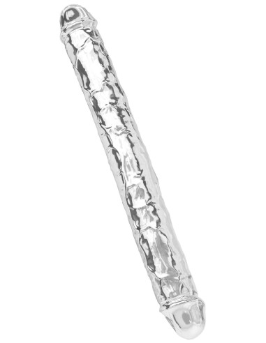 Double Gode Diamond Dick 34 x 3.8cm Transparent