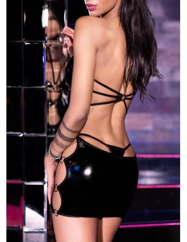 Robe wetlook Vicky - Noire