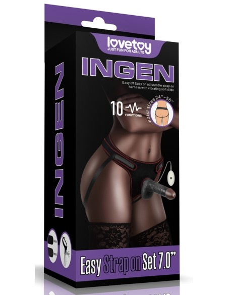 Gode Ceinture Vibrant Easy Strap-On 12 x 3.7 cm Marron