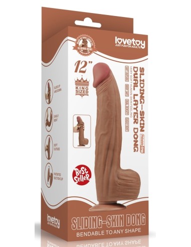Gode Sliding Skin 23 x 6cm Marron - Dildos XL - Largeur + de 6cm - 2