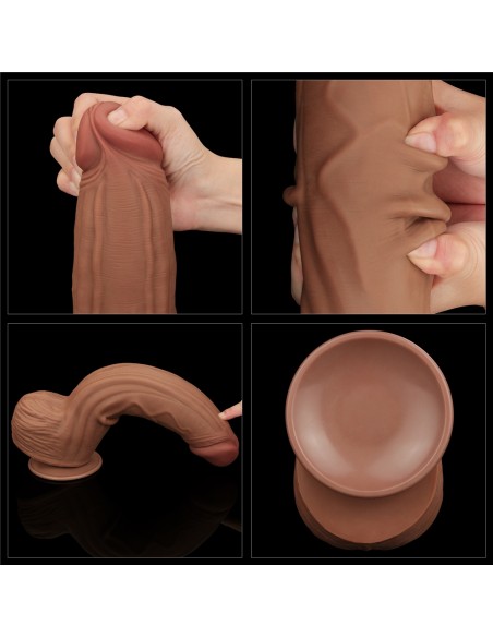 Gode Sliding Skin 23 x 6cm Marron - Dildos XL - Largeur + de 6cm - 9