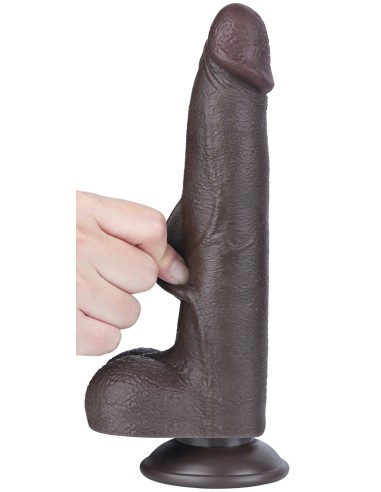Gode avec Bourses Sliding Skin 17 x 4cm Noir