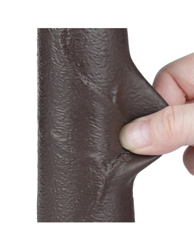 Gode avec Bourses Sliding Skin 17 x 4cm Noir