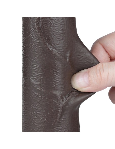 Gode avec Bourses Sliding Skin 17 x 4cm Noir Gode avec Bourses Sliding Skin 17 x 4cm Noir