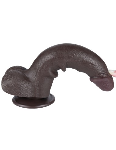 Gode avec Bourses Sliding Skin 17 x 4cm Noir