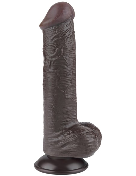 Gode avec Bourses Sliding Skin 15 x 4.5cm Noir